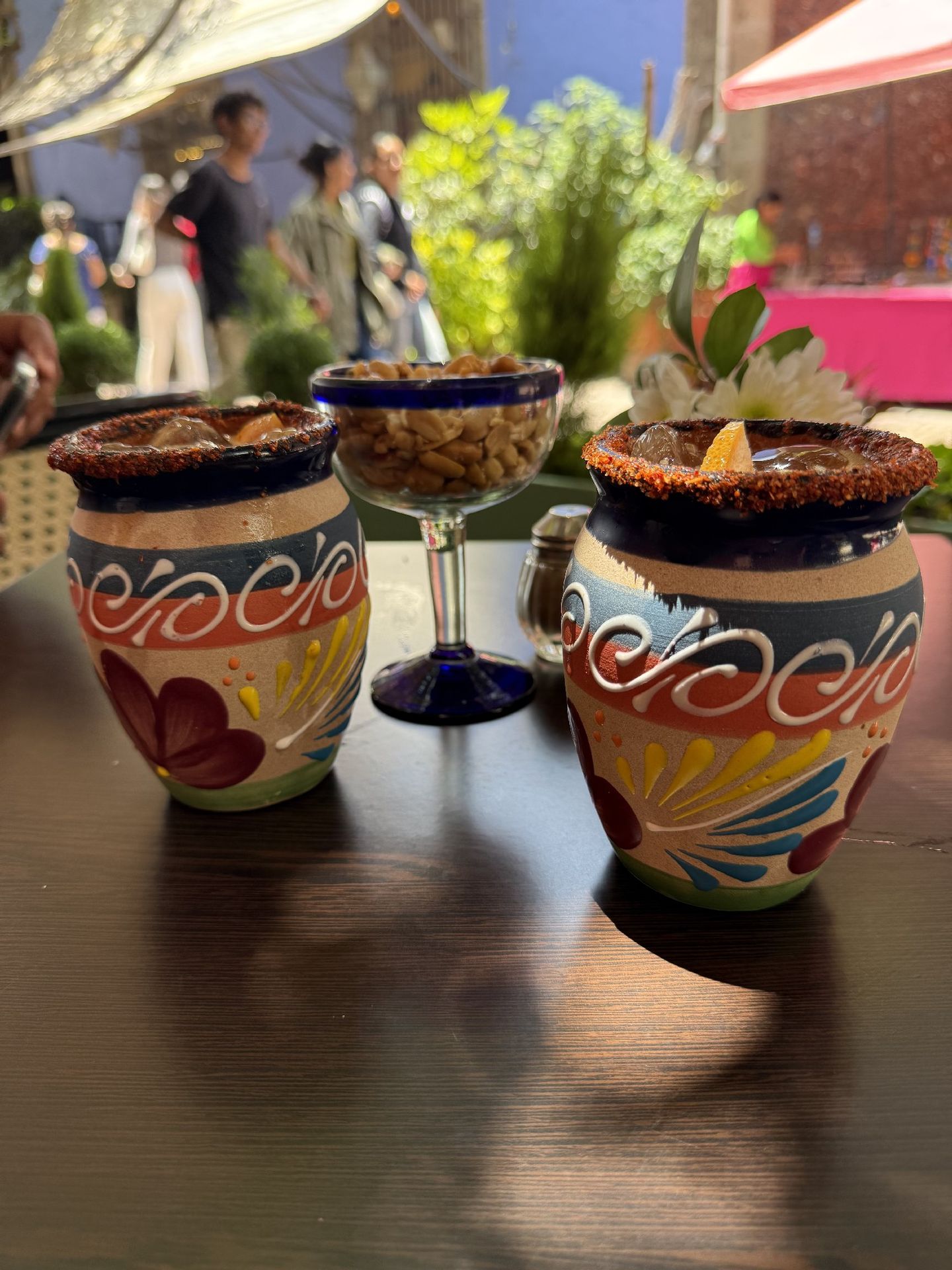 Chile-rimmed cantaritos drinks
