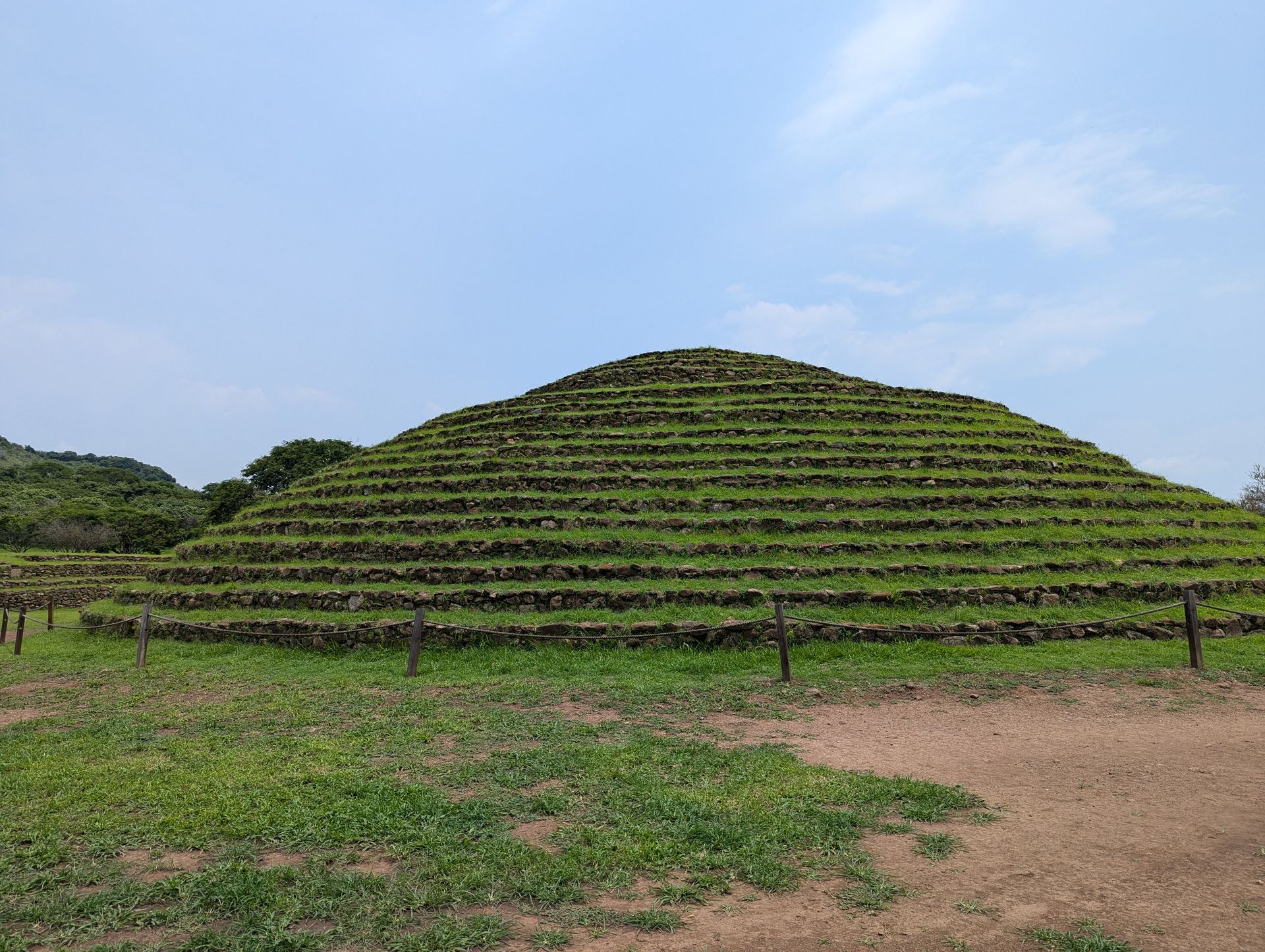Close view of circular pyramid tiers