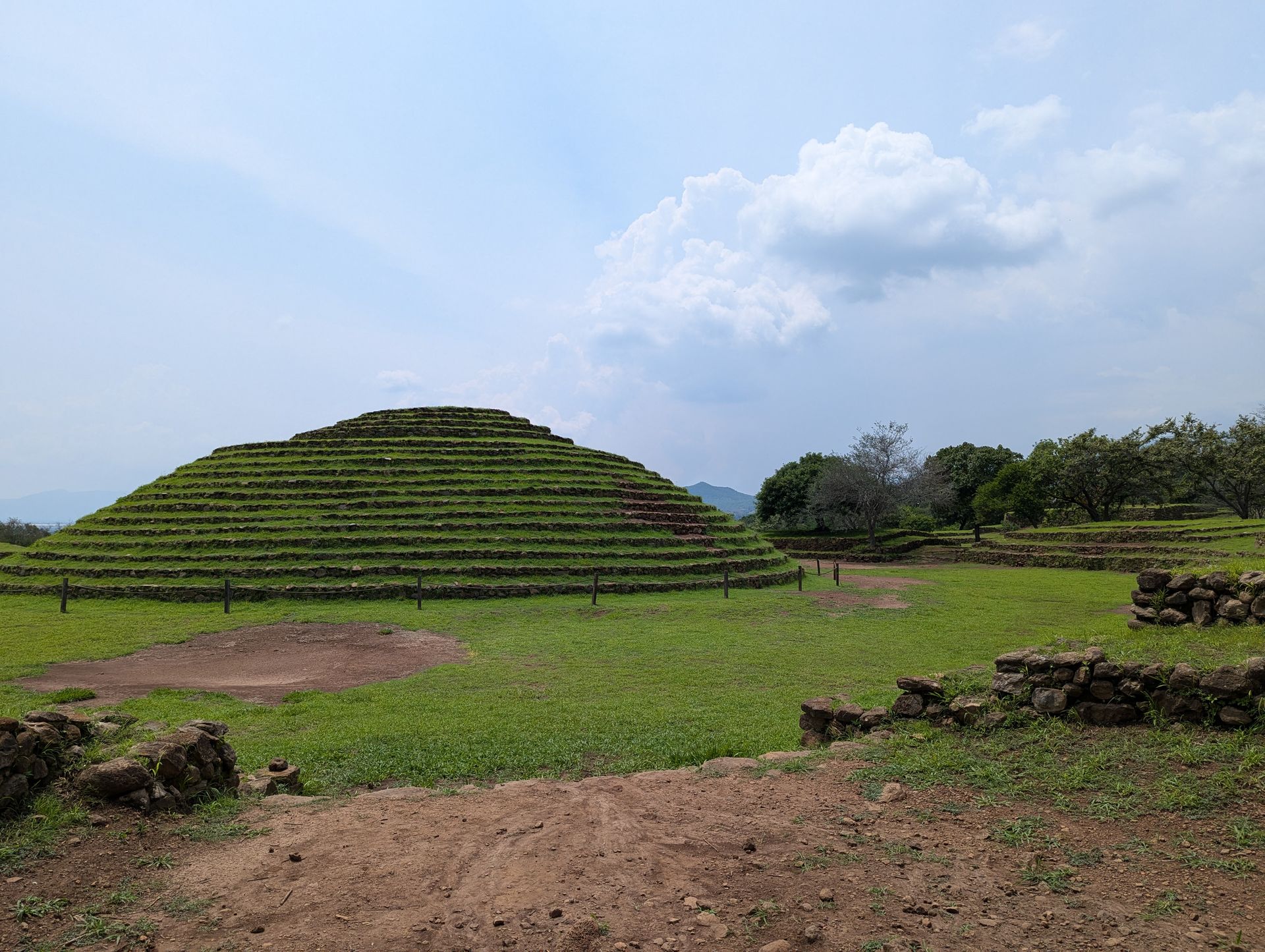 Stone walls of a circular pyramid