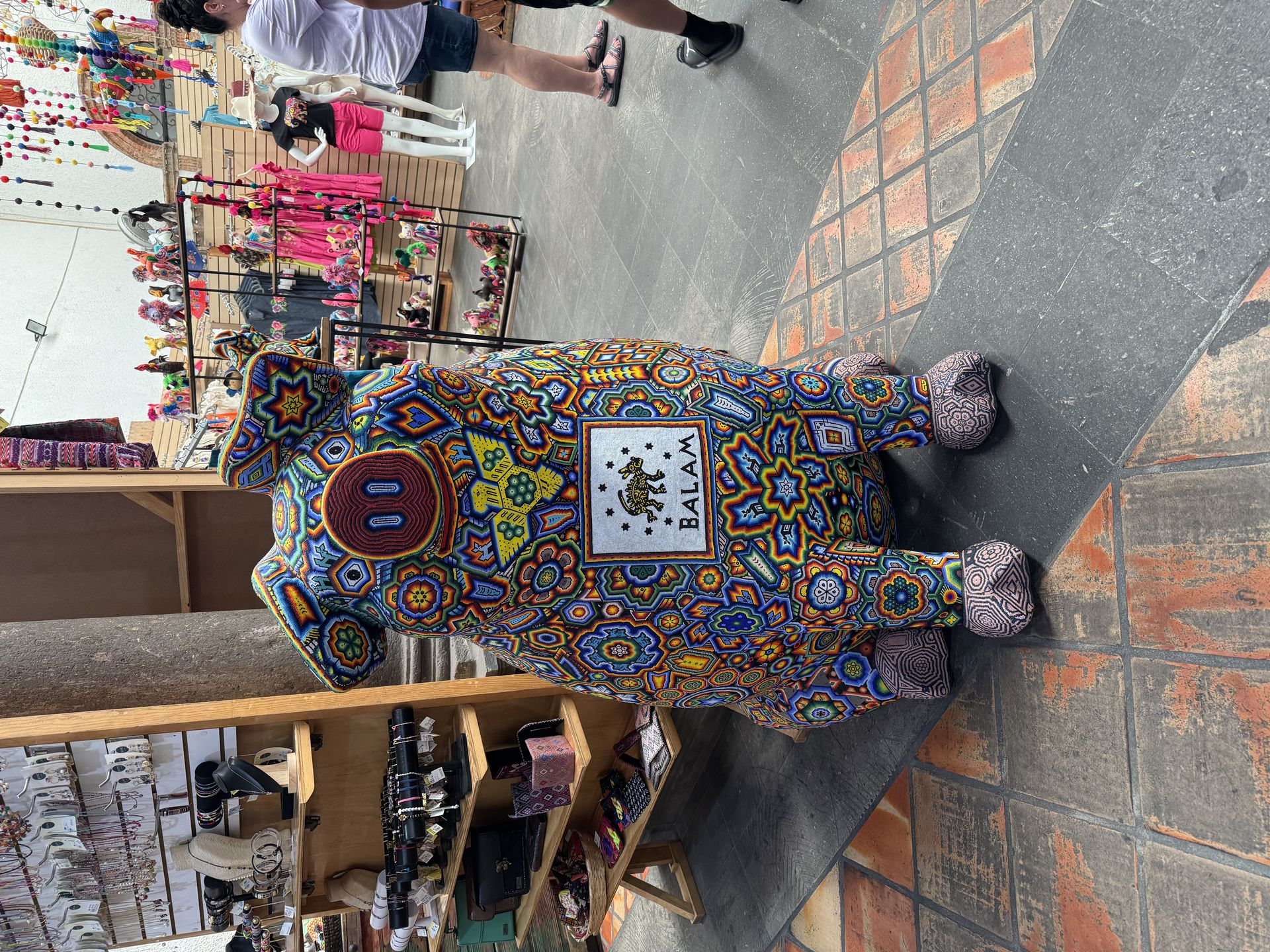 Huichol beaded pig sculpture