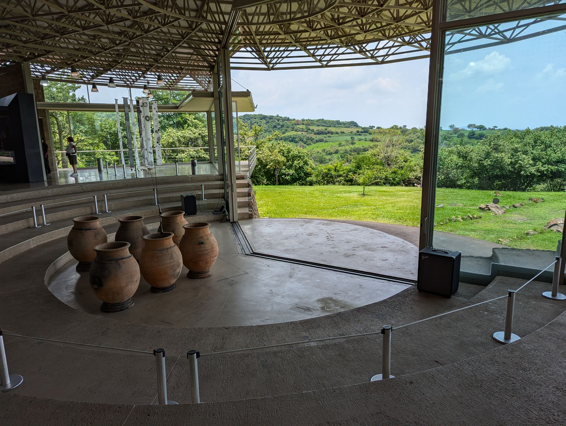Visitor center ollas with landscape view